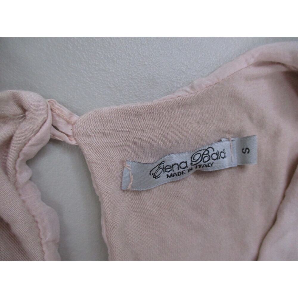 Elena Baldi Silk Top Women Small Crochet Lace Lagenlook Coquette Romantic Pastel - Picture 13 of 16